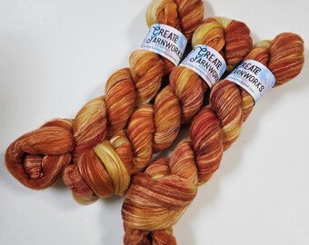 Pumpkin in Merino/Milk Fiber 67/33 blend Top 4oz braid
