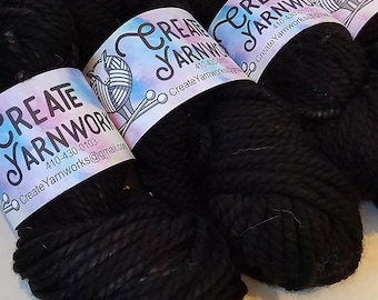 Almost Black in 100% Superwash Merino Bulky Yarn