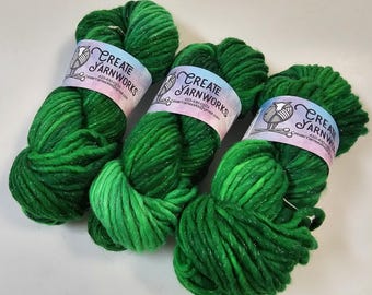 Irish in Silver Sparkle Superwash Merino Blend  Super Bulky Weight Yarn