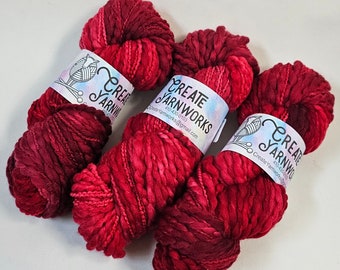 Ragin' Red in Thick n Thin 100% Superwash Merino Bulky Yarn