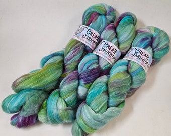 Mermaid Dreams in Merino/Milk Fiber 67/33 blend Top 4oz braid