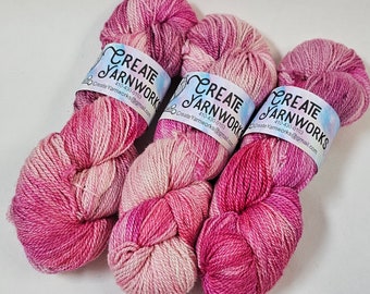 Pretty in Pink! in Merino/Tussah Silk Blend (50/50) Fingering Weight Yarn