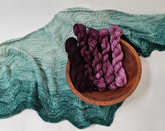 Gradient Knitted Shawl Kit in Wine Country - Pattern and Yarn Included