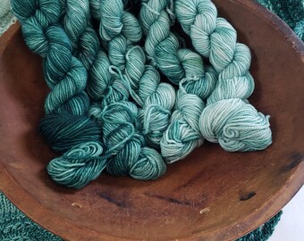 Gradient Knitted Shawl Kit in Forest Green Gradient - Pattern and Yarn Included