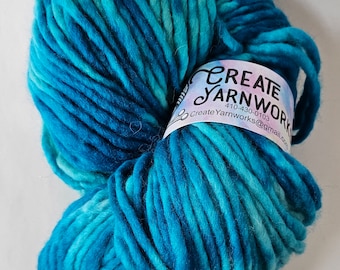 Caribbean Blue in 100% Superwash Merino Super Bulky Yarn