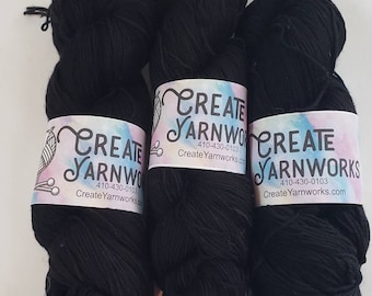 Almost Black in Superwash Merino/Nylon (85/15) Blend Fingering Weight Yarn