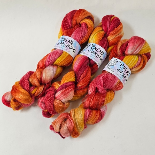 Fire in Merino/Milk Fiber 67/33 blend Top 4oz braid