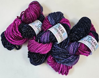 Aurora in Silver Sparkle Superwash Merino Blend  Super Bulky Weight Yarn