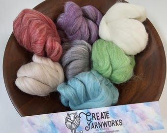 Merino and Alpaca Blended Fiber for Needle Felting, Wet Felting or Spinning