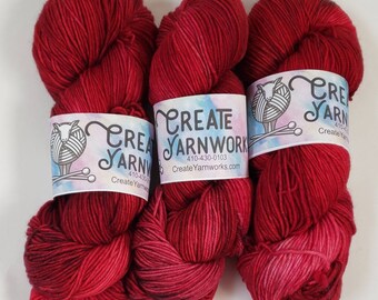 Ragin' Red in Superwash Merino/Nylon (85/15) Blend Fingering Weight Yarn