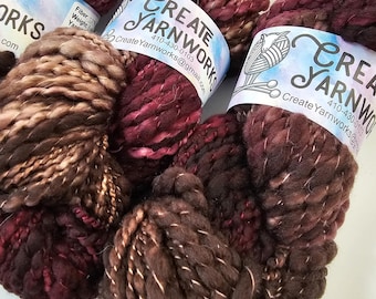 Burgundy Bark in Thick n Thin 100% Superwash Merino Bulky Yarn
