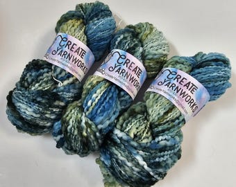 Oceans Deep in Thick n Thin 100% Superwash Merino Bulky Yarn