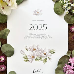 2025 Floral Calendar| 2025 Watercolor Calendar |  Wall Calendar 12 Months | 2025 Floral Calendar | 2025 Wall Botanical Calendar| 12” x 16”