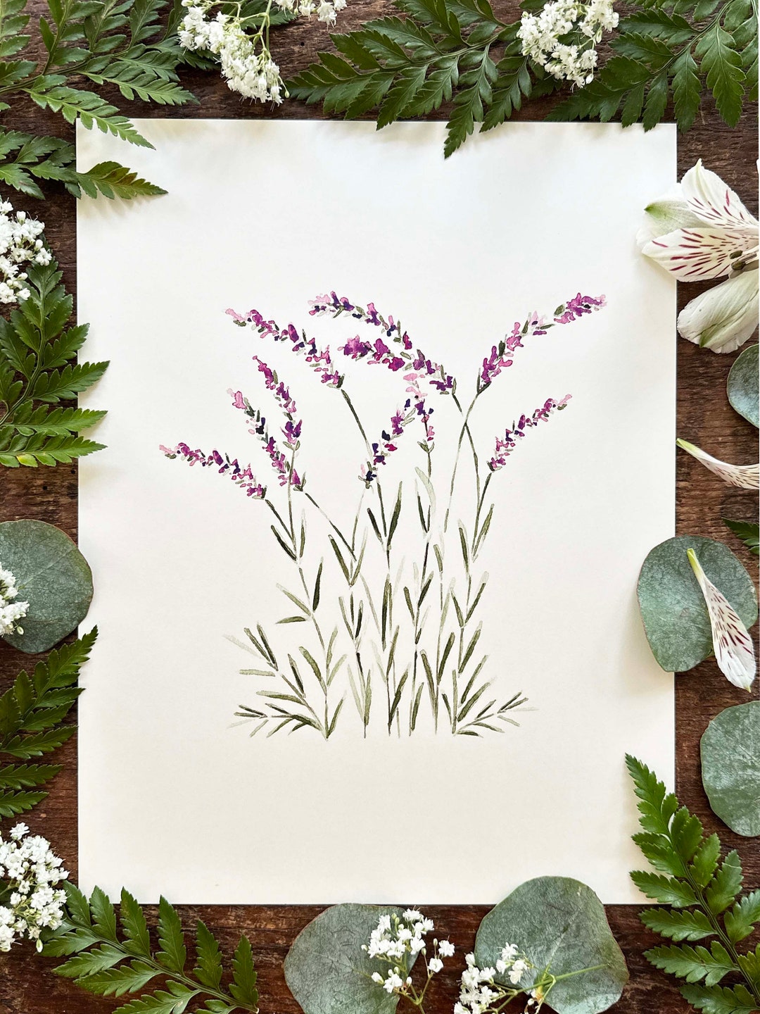 Watercolor Lavender Flower Print | Botanical Wall Art - Etsy