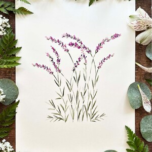 Lavender Print | Watercolor Lavender | Watercolor Flowers | Lavender Decor | Lavender Wall Art | Lavender Wall Decor