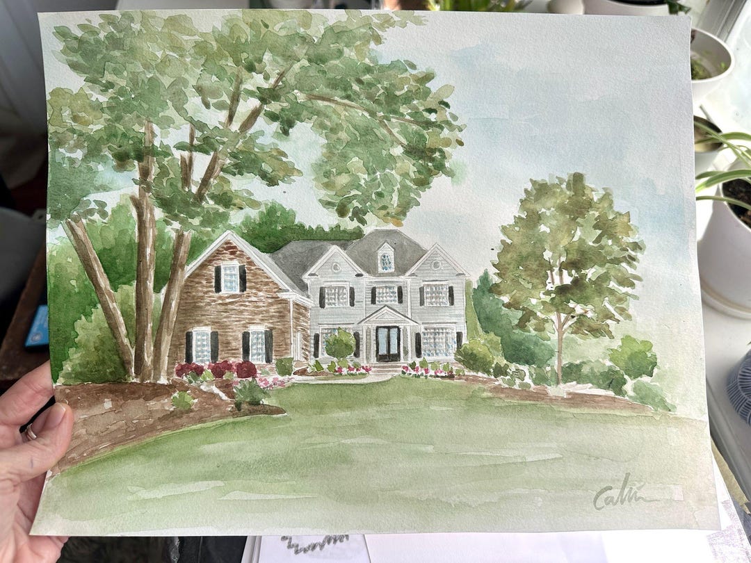 Custom Watercolor House Portrait - Personalized Home Painting - Etsy