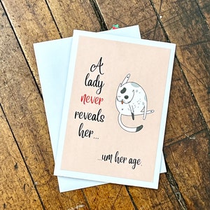 Cat card, birthday card, greeting card, handmade card
