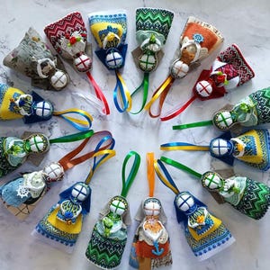 3 Ukraine Ethnic Dolls Ukraine Decor Motanka Doll handles Fabric Multicolor Slavic dolls Pendant Ukrainian Souvenir Hanger Pendant Folk Set