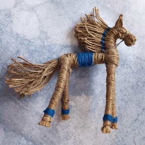 Hilos de lino con forma de caballo Motanka, decoración artesanal para mesa, estilo rústico, tribal, étnico, caballos, juguete folclórico nacional de Ucrania (2026)