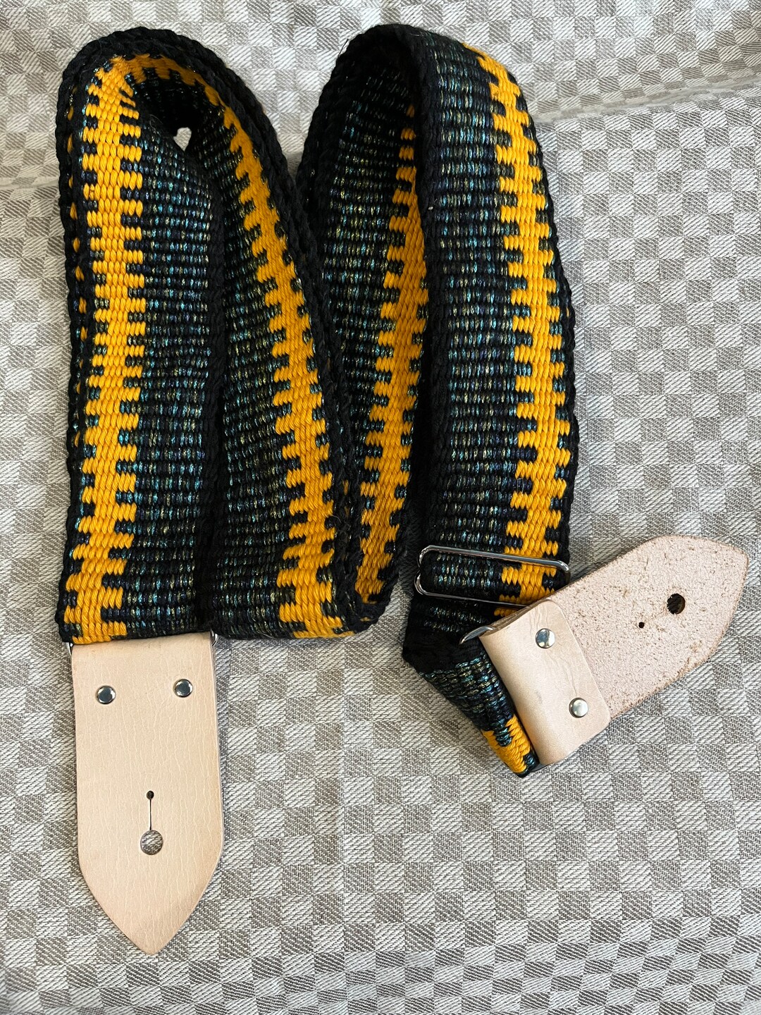 Guitar Woven Strap Orange Guitar Strap Handwoven Guitar Etsy