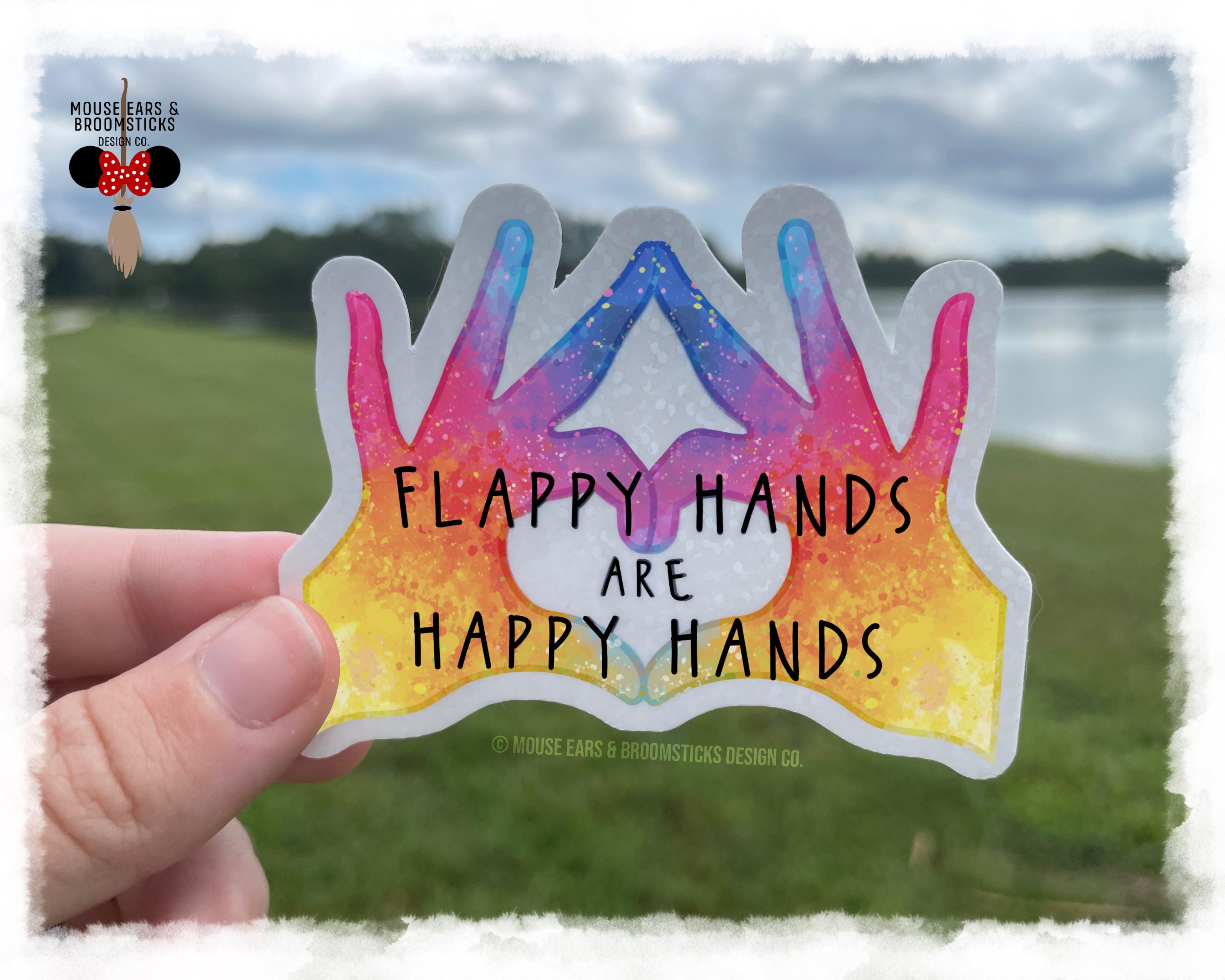 Flappy Hands Are Happy Hands Autistic Stimming Positivity Stickers ...