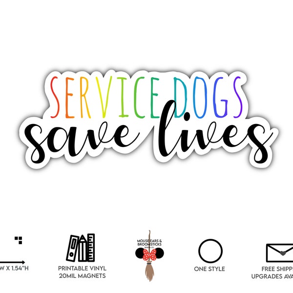 Service Dogs Save Lives | Service Dog and Handler Stickers & Magnets