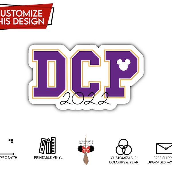 CUSTOMIZABLE | Collegiate DCP Keepsake | Disney Inspired Keepsake Stickers and Magnets