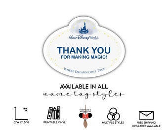 POPULAR! | Thank You For Making Magic | Tiny Cast Member Name Tag Appreciation Stickers | Great Gift to Give to CMs While on Vacation