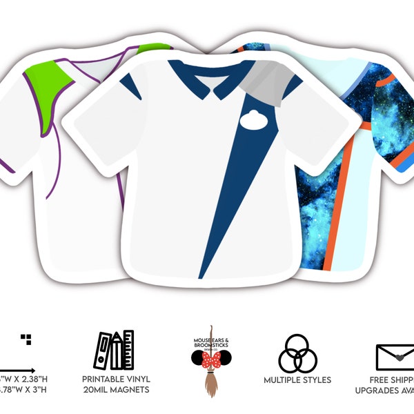 Tomorrowland Set 02 | Magical Shirts | Cast Member Costume Shirt Stickers & Magnets