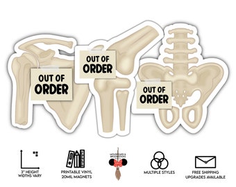 Out of Order Bones and Joints | Chronic Illness Stickers & Magnets