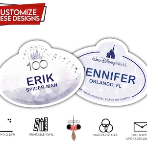 CUSTOMIZABLE | Recent Designs (Listing May Change) | Cast Member Name Tag Stickers