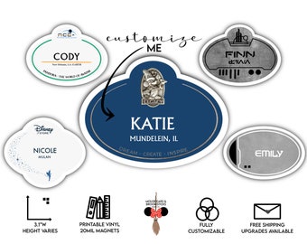CUSTOMIZABLE | Custom Cast Member Name Tag Stickers & Magnets