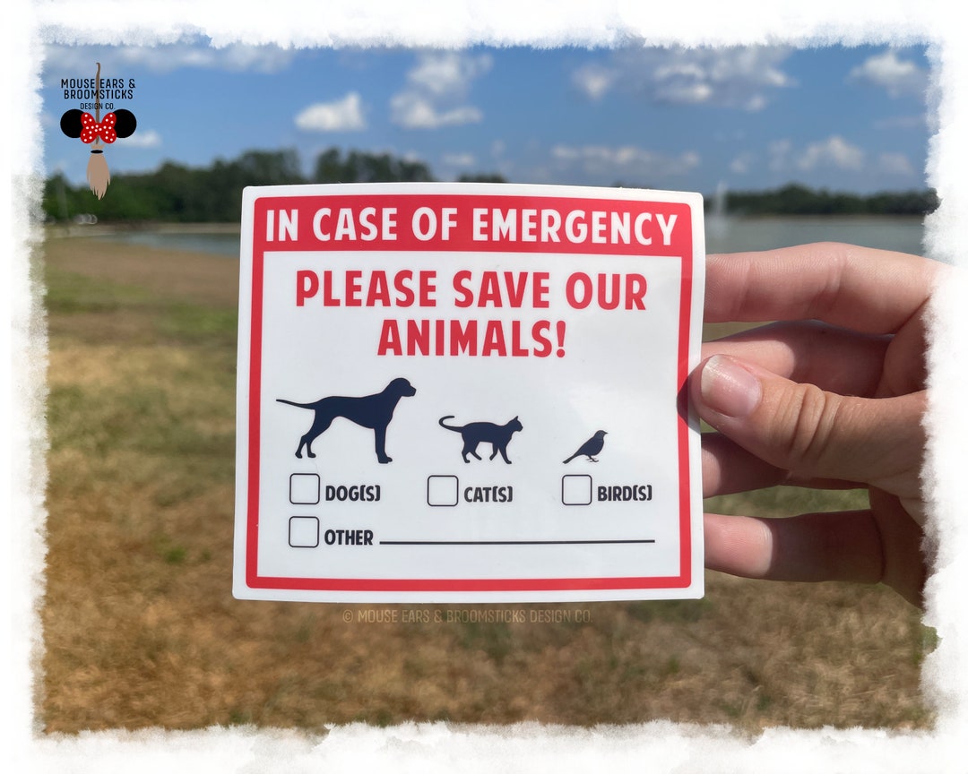 In Case of Emergency | Pet Safety Emergency Stickers for Pet Owners and ...