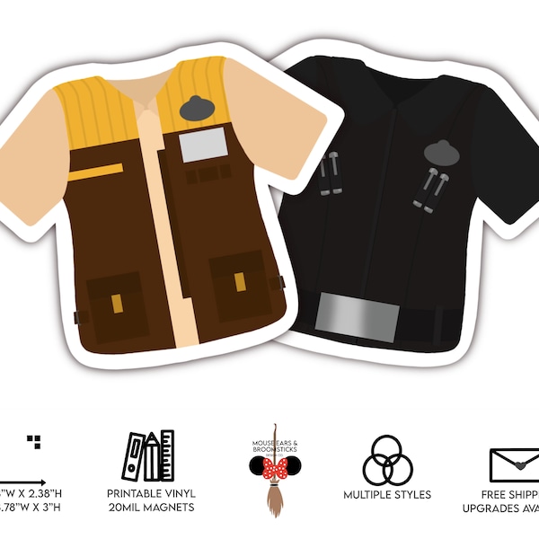 SWGE | Star Wars: Rise of the Resistance | Magical Shirts | Cast Member Costume Shirt Stickers & Magnets