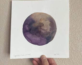 May include: A watercolor painting of a purple and brown circle with the text "Logwood's Flame of Fires!" and "Oct. '24" on the bottom.