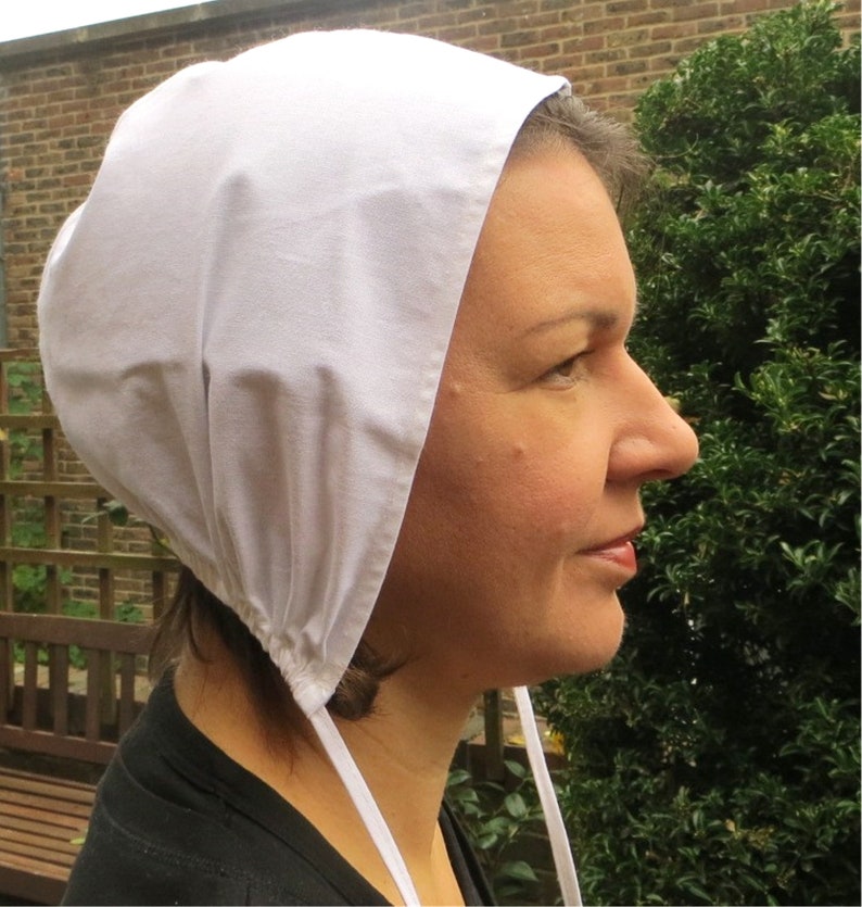 RE-ENACTMENT cotton medieval light hat cap bonnet black white sizes Adult Kids