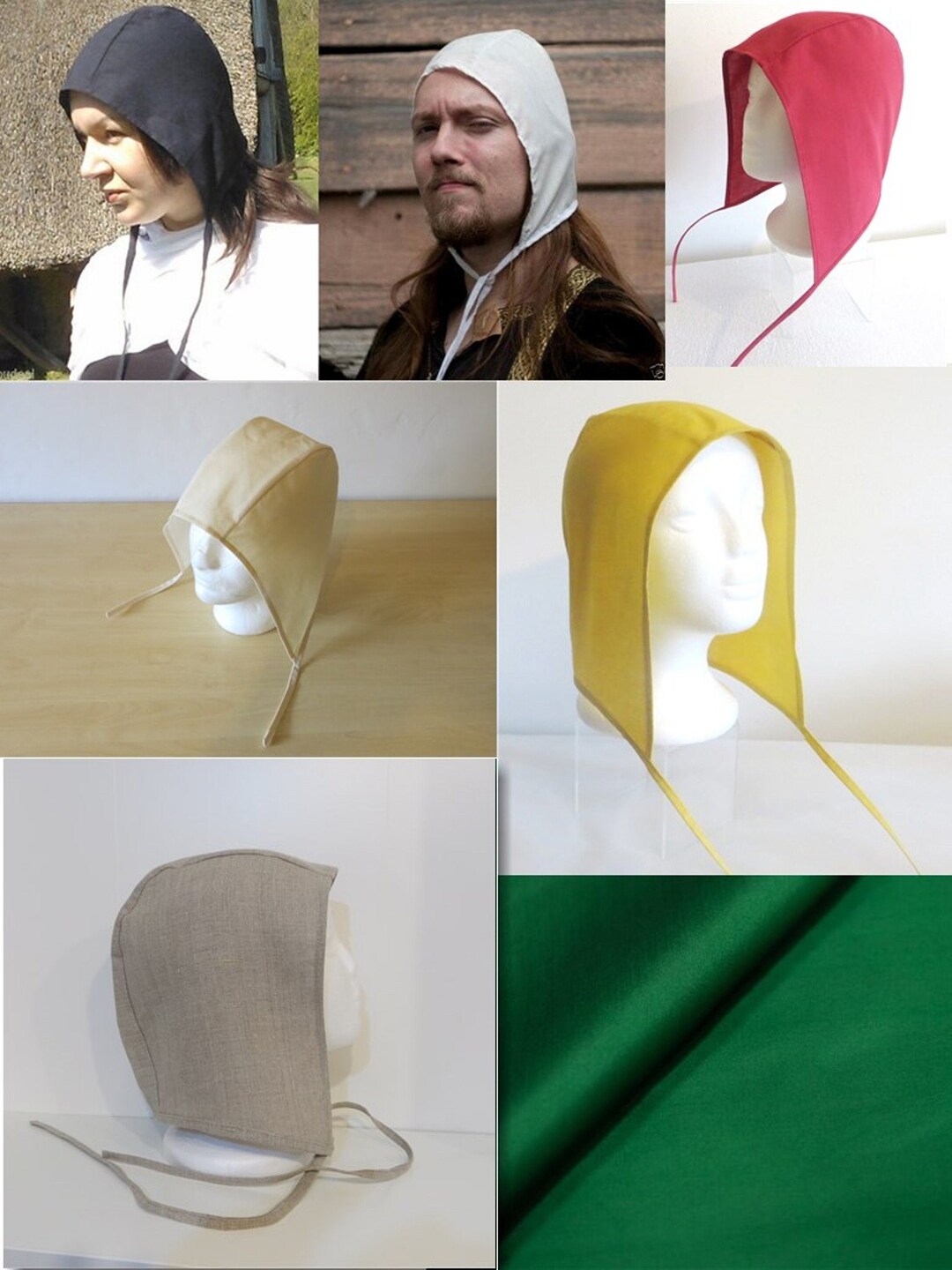Medieval Cotton Bonnet: Re-enactment Light Cap - Etsy