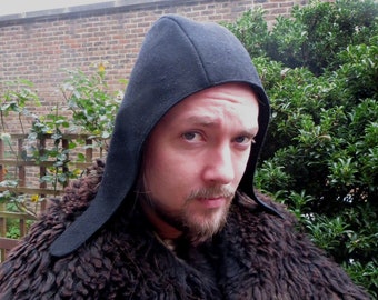 HAT Re-enactment Real wool lined medieval hat coif bonnet replica