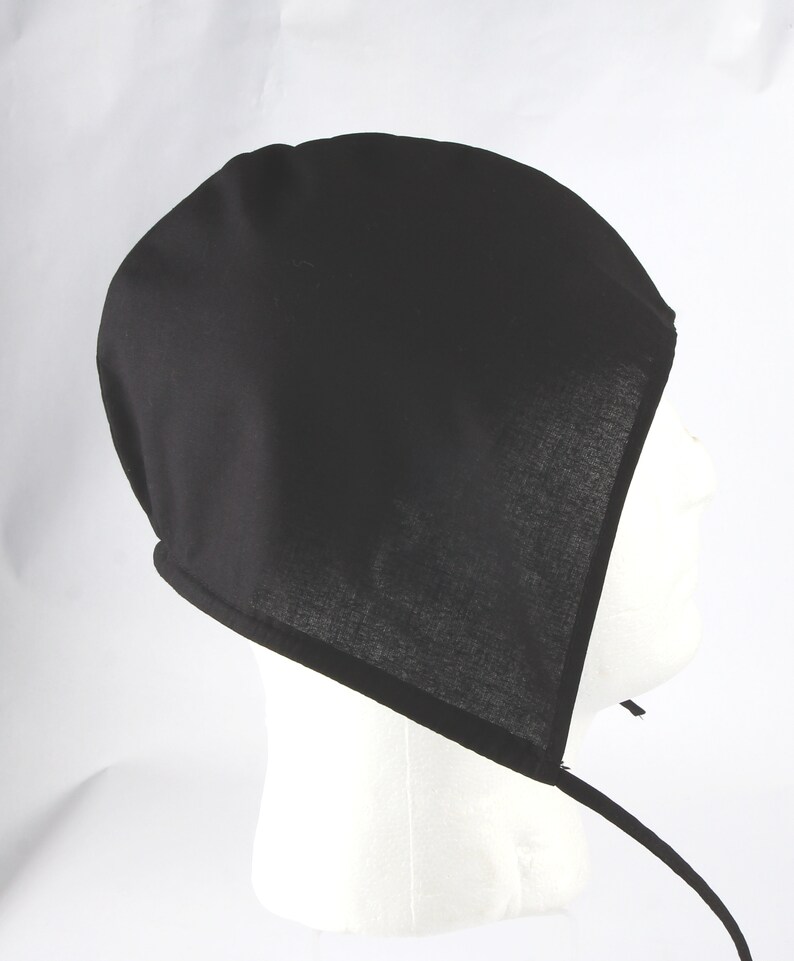 RE-ENACTMENT cotton medieval light hat cap bonnet black white sizes Adult Kids