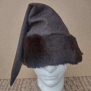 CAPPELLO A punta Conico VICHINGO vera pelliccia Birka SIX lana Gotland Mongol Russ
