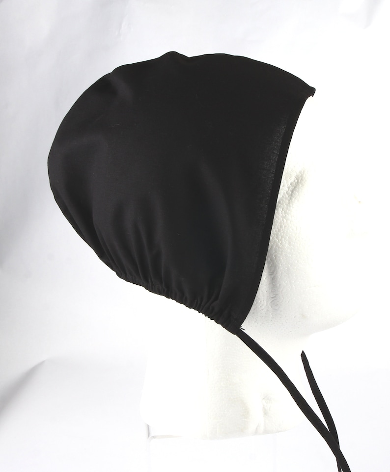 RE-ENACTMENT cotton medieval light hat cap bonnet black white sizes Adult Kids