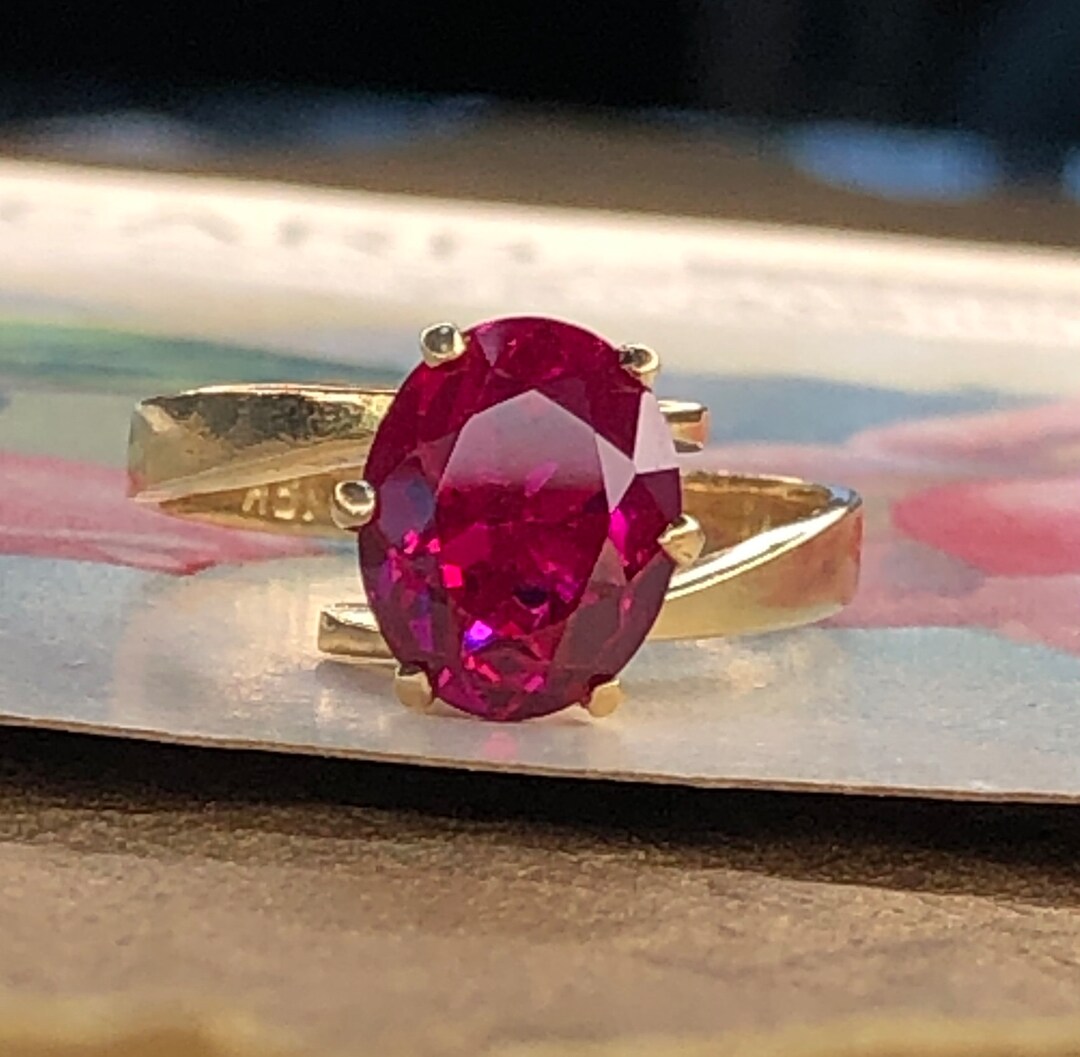 Vintage 18k Gold Oval Cut Rudy Bypass Ring Sz 8 - Etsy