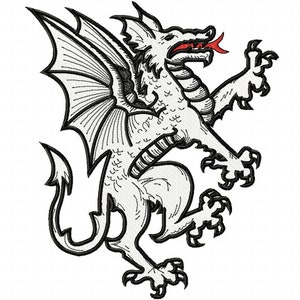 Dragon heraldry/heraldic / crest embroidery design file for Larp surcoat / gambison /parade medieval clothing