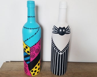 Jack and Sally Wine Bottle Set