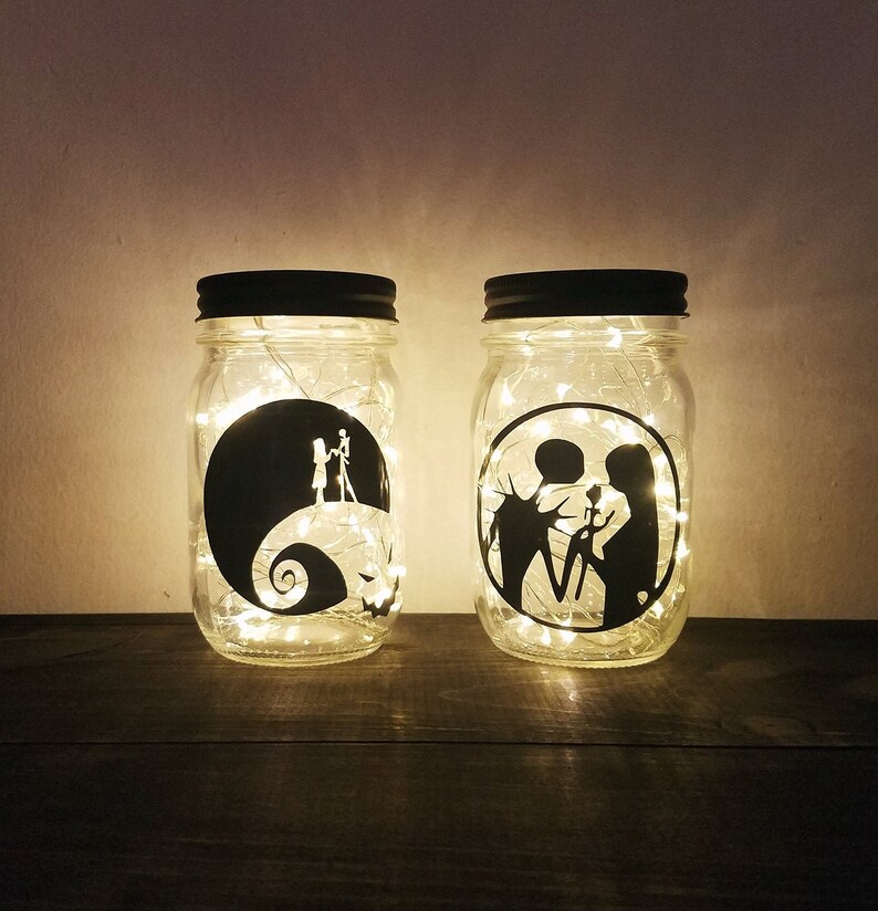 Nightmare Before Christmas Light Jars Etsy