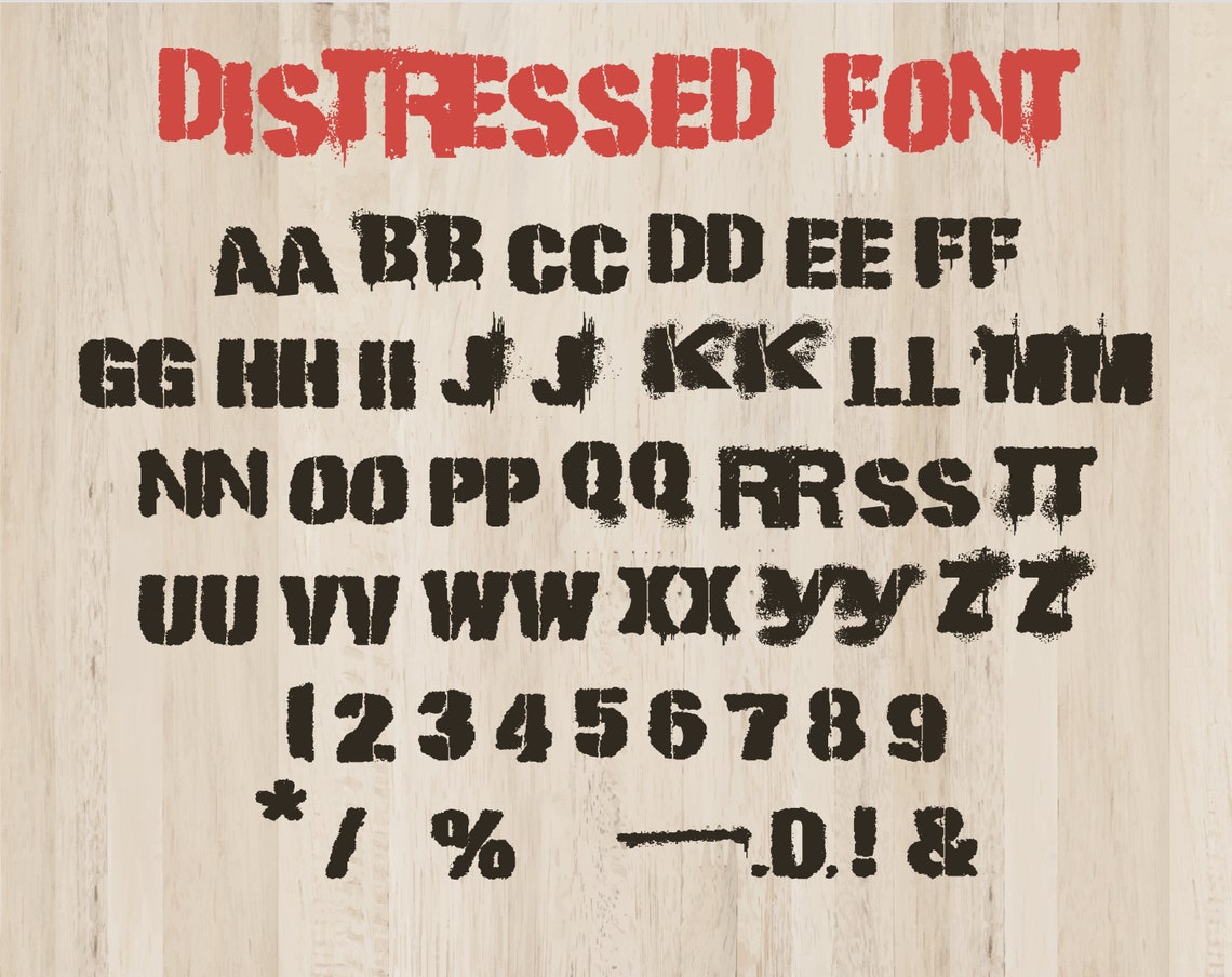 Distressed font svg Distressed alphabet letters svg Grunge | Etsy