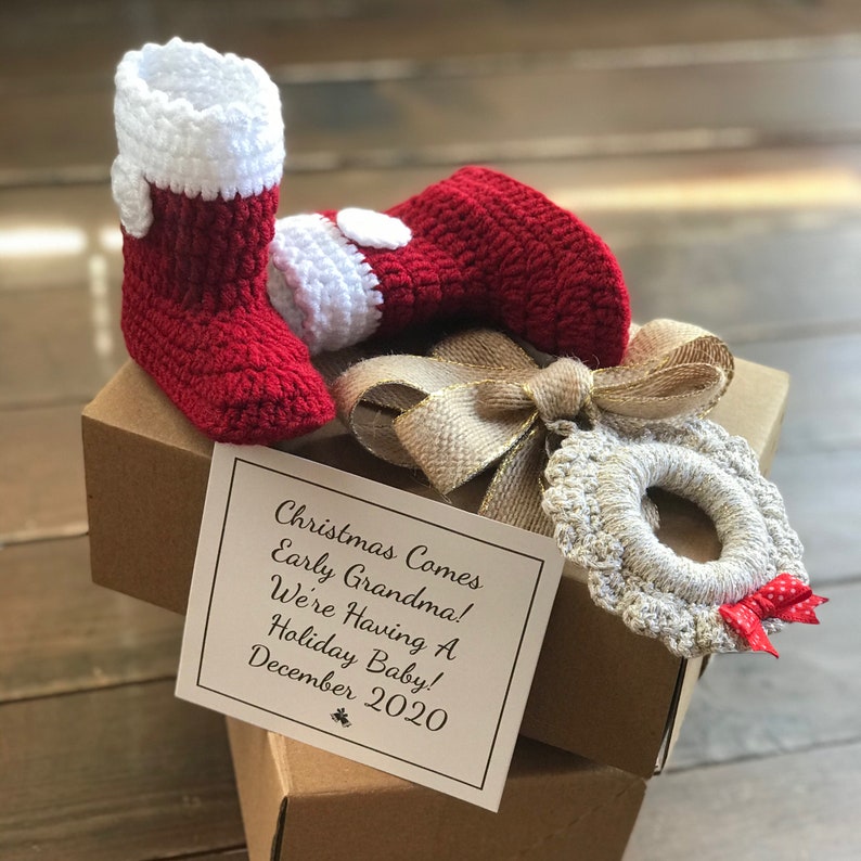 Christmas Baby Announcement Grandparents Pregnancy Reveal Etsy