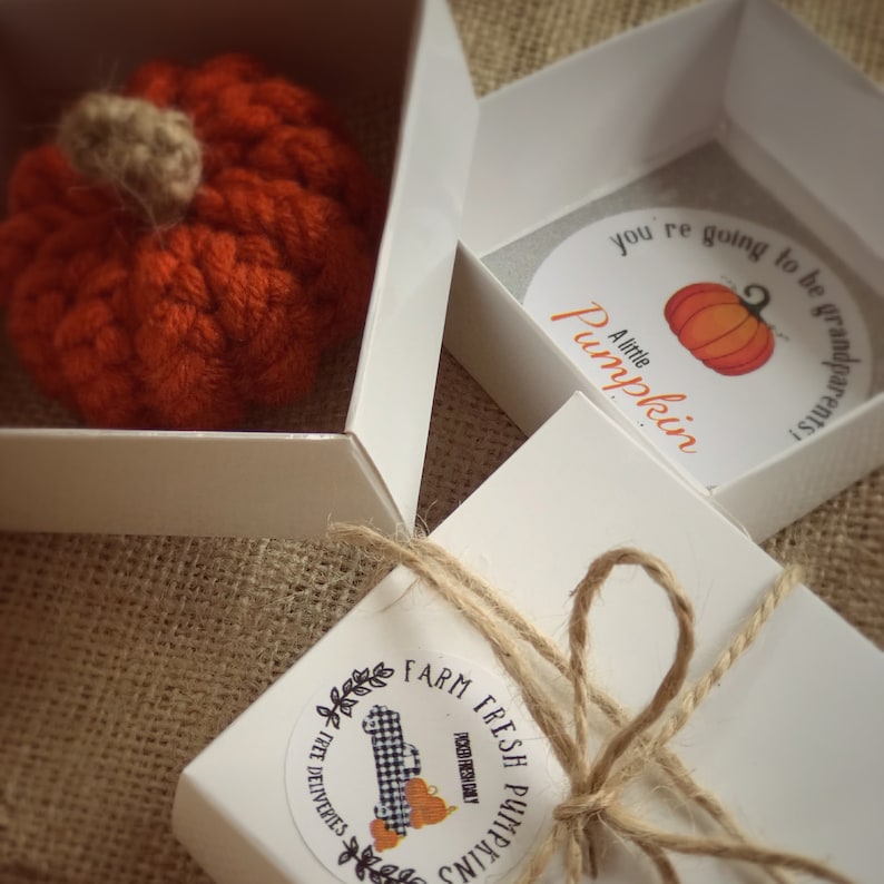 Little pumpkin pregnancy reveal box.