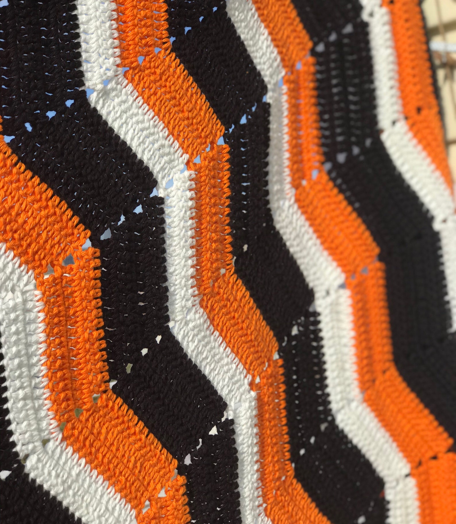 Crochet Halloween Blanket Baby's 1st Halloween Ripple Etsy