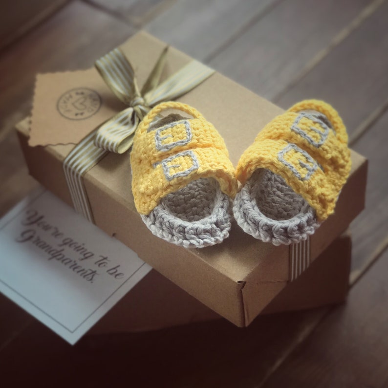 Baby Announcement Shoes New Grandparent Gift Summer Baby Reveal Baby Slippers Pregnancy Reveal Family Pantone 2021 Color Of The Year